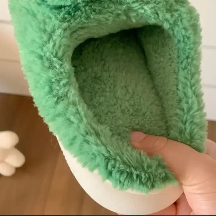 Pantoufles en coton grenouille de dessin animé pour femmes et hommes
