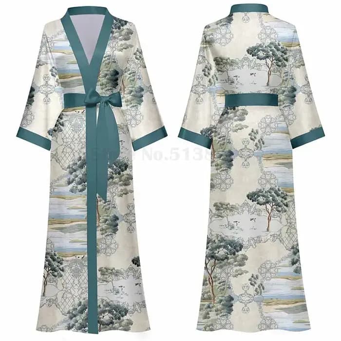 Printemps vêtements de nuit pour femmes longue Robe chemise