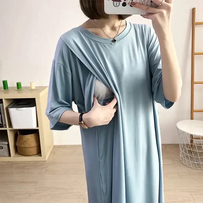 Pyjamas de maternité chemises de nuit d'allaitement été à manches courtes vêtements