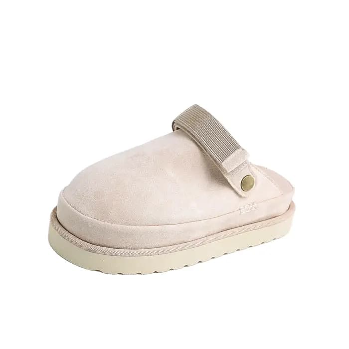 Pantoufles pour femmes à la mode fourrure chaude chaussures épaisses maison confortable Baotou coton