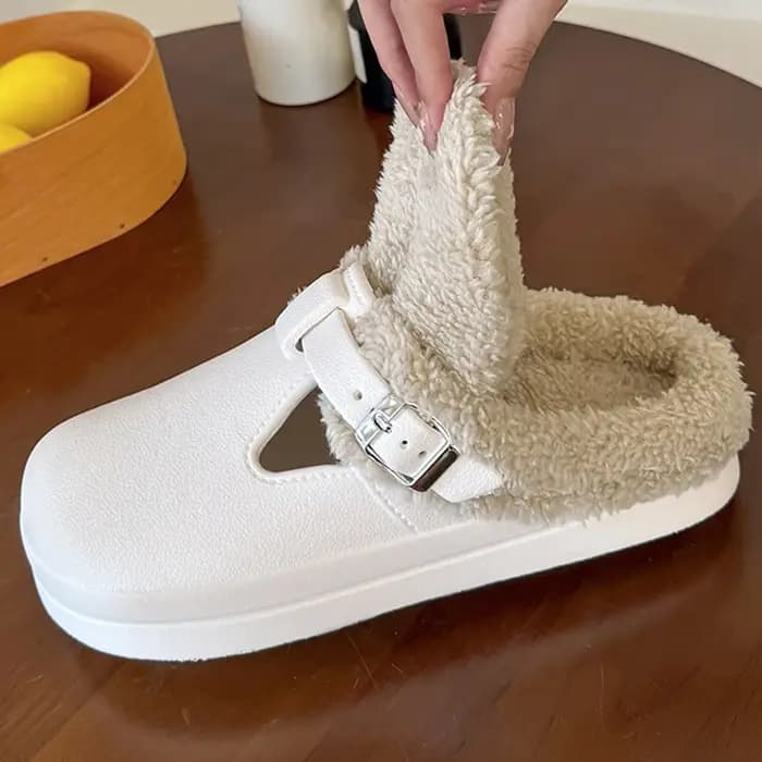 Pantoufles Birken à doublure en peluche pour femmes