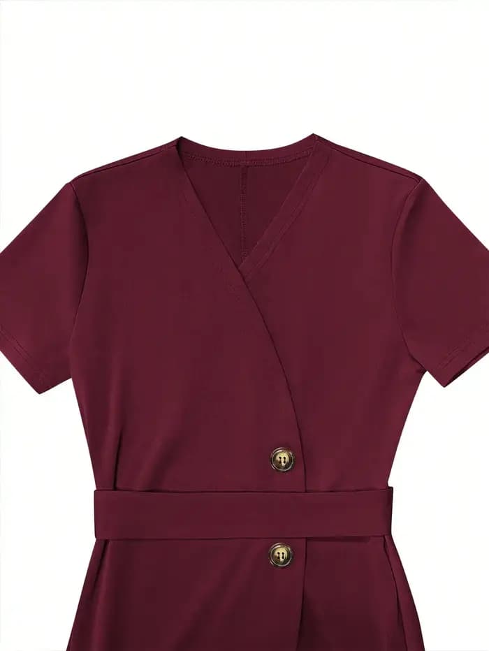 Robe mi-longue bordeaux pour femme