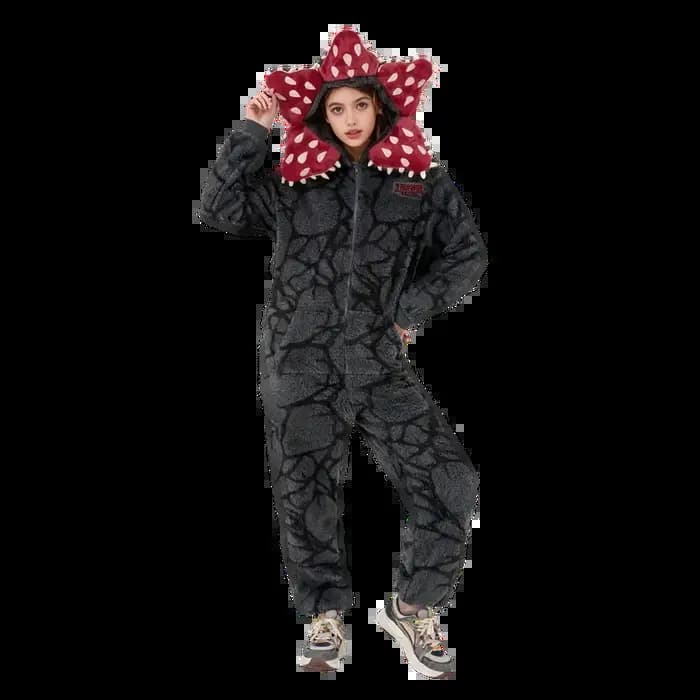 Pyjama pour enfants et adultes, avec motif végétal Demogorgon, en tissu de flanelle, pour garçons et