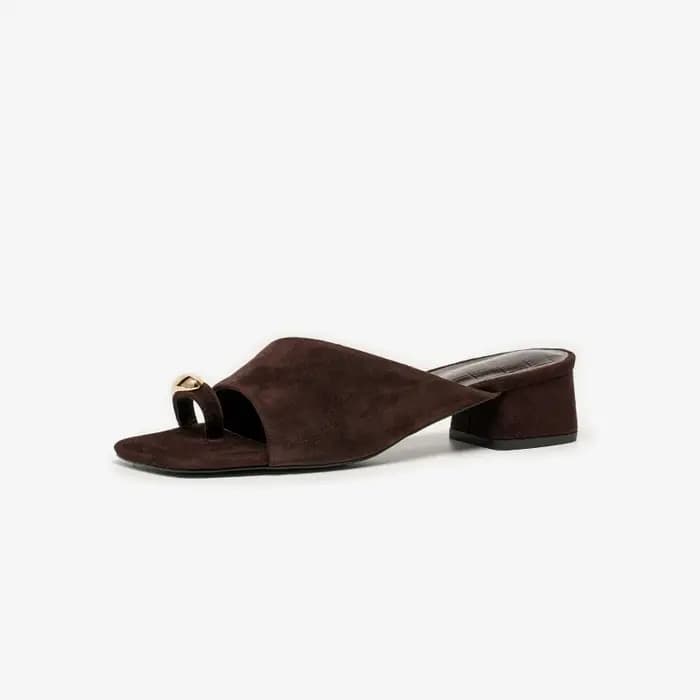 BEAUTODAY – pantoufles élégantes en cuir suédé pour femmes