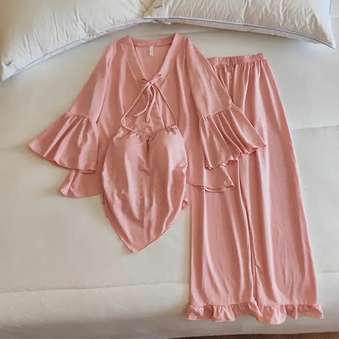 Ensemble pyjama femme nouveau coussin De poitrine vêtements De nuit dames robe
