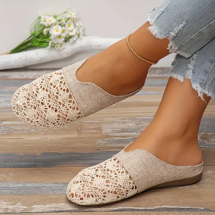 Pantoufles tissées pour femmes