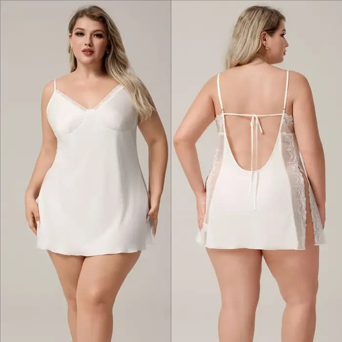 Chemise de nuit blanche Sexy pour femmes