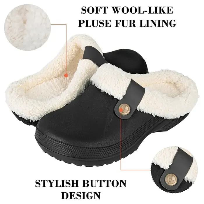 Pantoufles en fourrure en peluche imperméables pour hommes et femmes