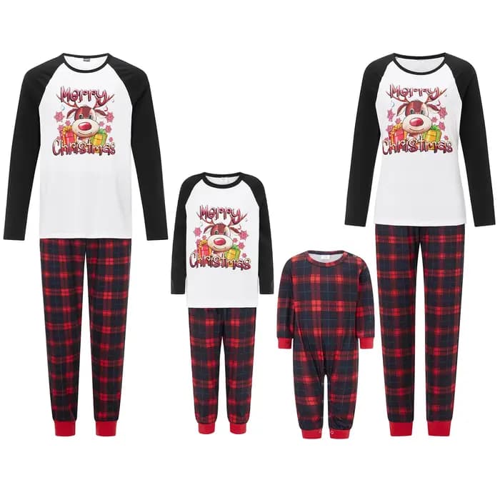 2025 Couples noël famille correspondant pyjamas ensemble mère enfants vêtements