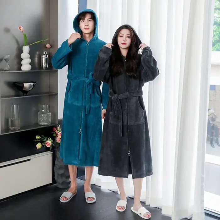 Peignoir de Glutnel Extra Long pour Femmes et Hommes Enceintes