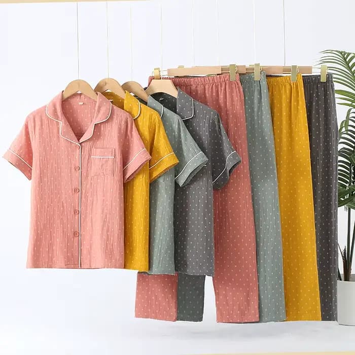 Ensemble pyjama en gaze 100% coton doux pour femmes