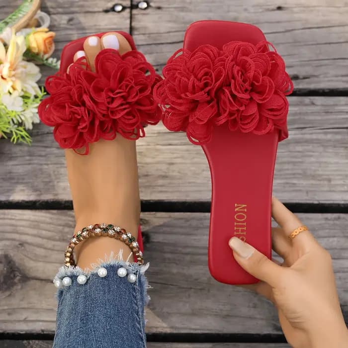 Fleur femmes pantoufles 2025 nouvelles