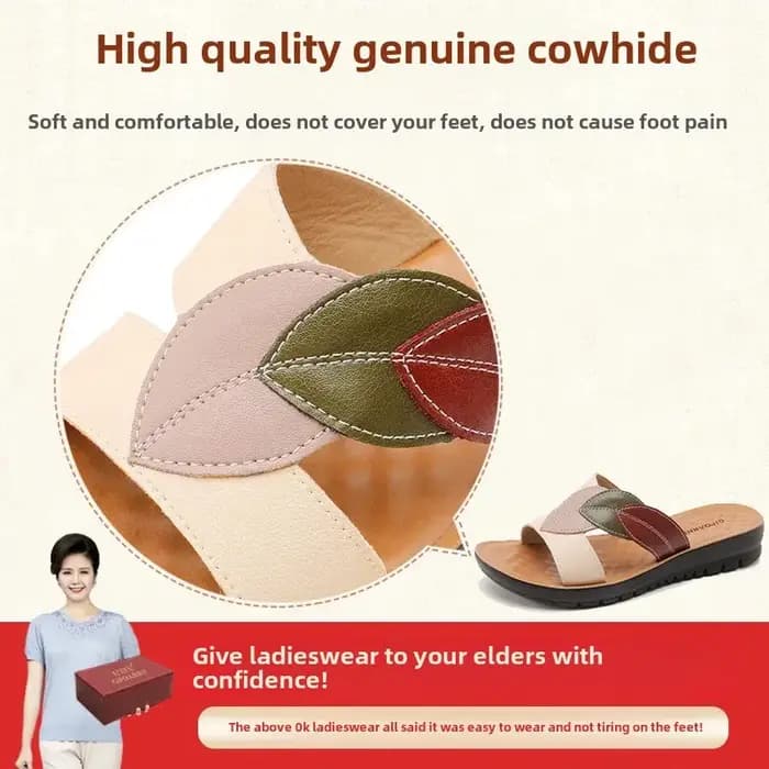 Pantoufles Astronomiques Antidérapantes en Cuir Doux pour Femme d'Âge Moyen et Elfe
