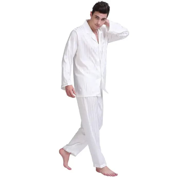 Ensemble de pyjamas en satin de soie pour hommes