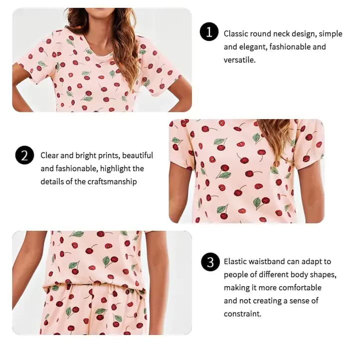 Ensemble de pyjama décontracté à manches courtes pour femmes