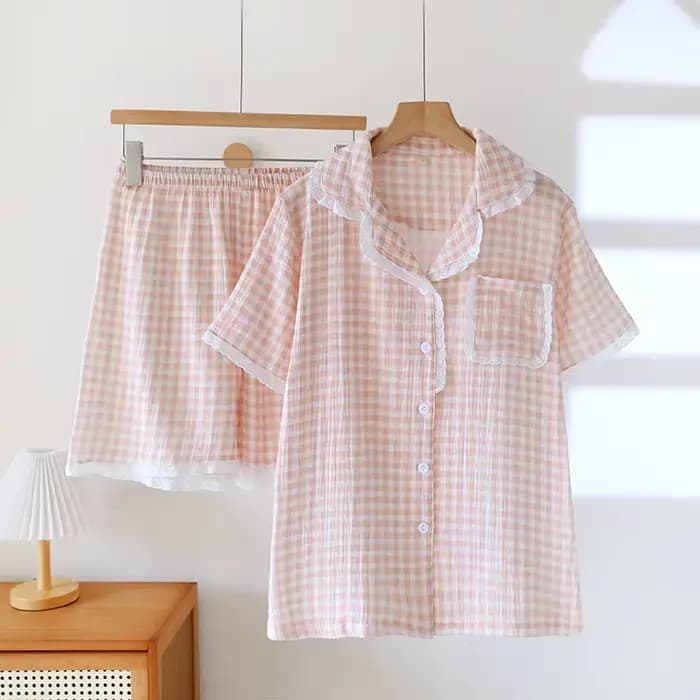 Pyjama en coton de gaze fine pour femmes