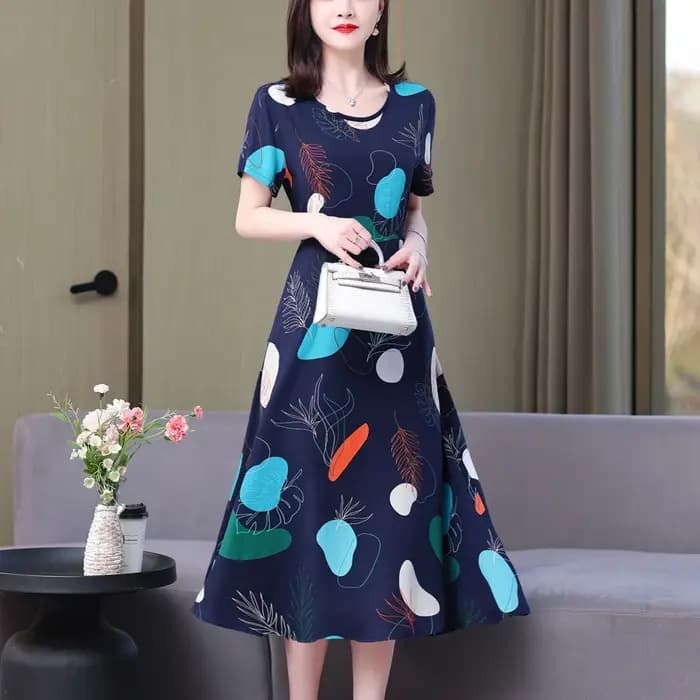 Robe d'été pour femmes, nouvelle mode, Vintage, élégante, manches courtes, décontractée, imprimée, c