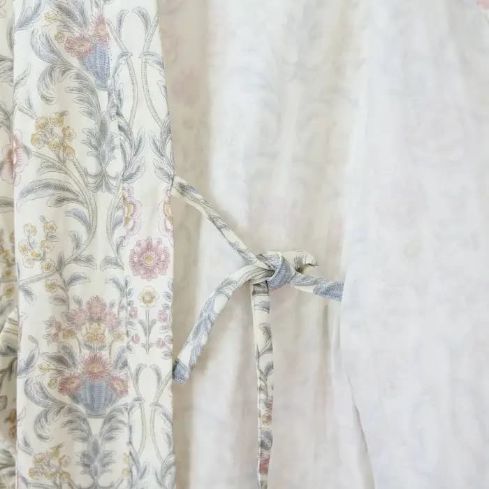 Peignoir en gaze de coton imprimé floral pour femmes