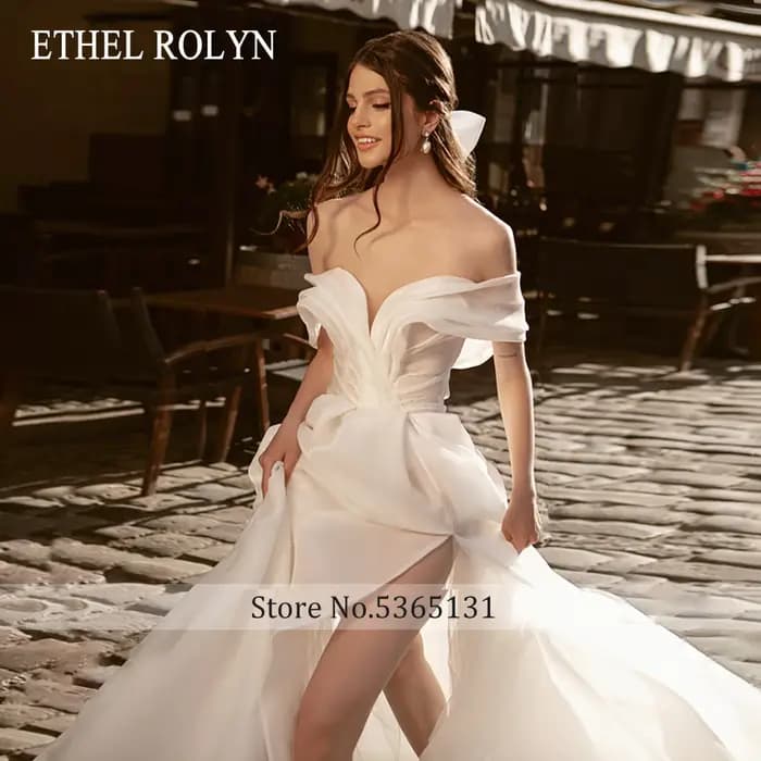 ETHEL ROCircN-Robe de mariée trapèze sexy en mousseline de soie pour femmes