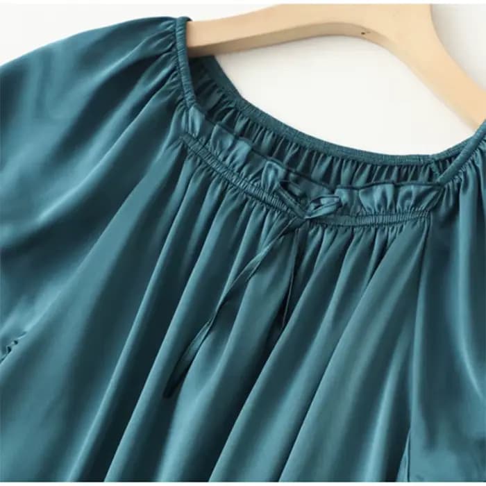 Robe de nuit Mulberry pour femmes, chemise de nuit, robes de maison, doux, monochromatique, plus de couleurs, vêtements de nuit, FF035, 100%