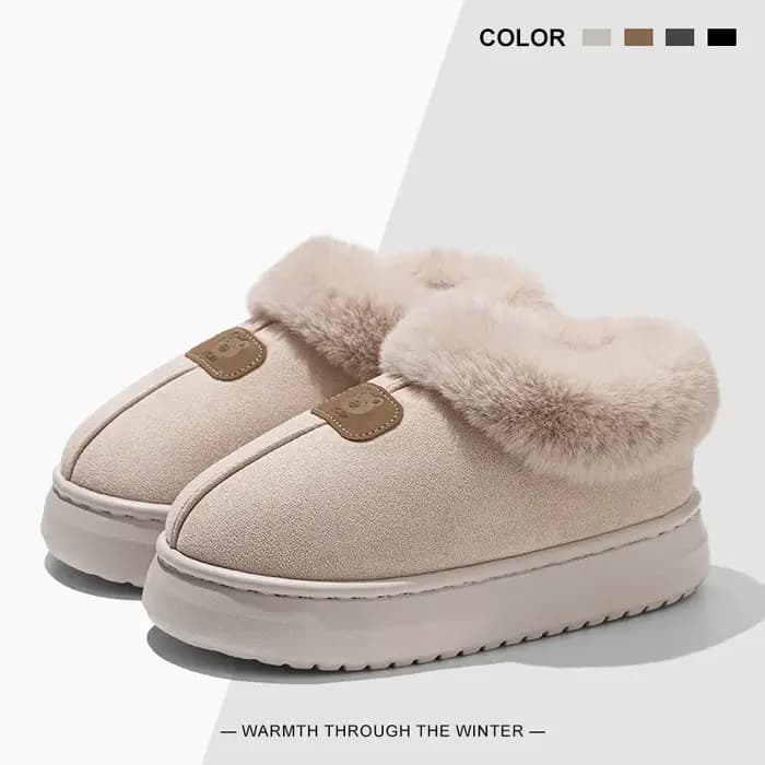 Pantoufles d'hiver doublées en polaire pour hommes et femmes