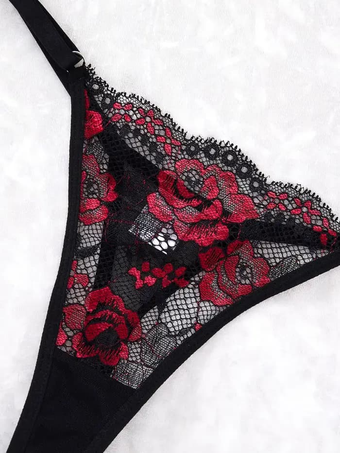 Chemise de nuit sexy en dentelle noire sans bretelles pour femme