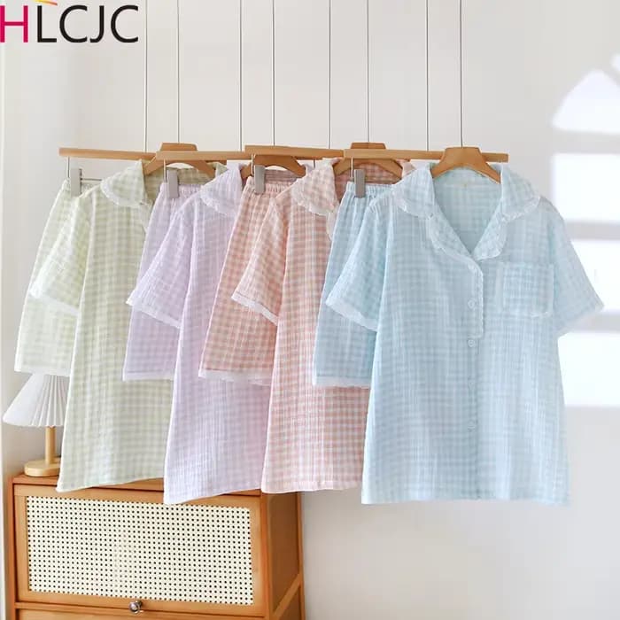 Pyjama en coton de gaze fine pour femmes