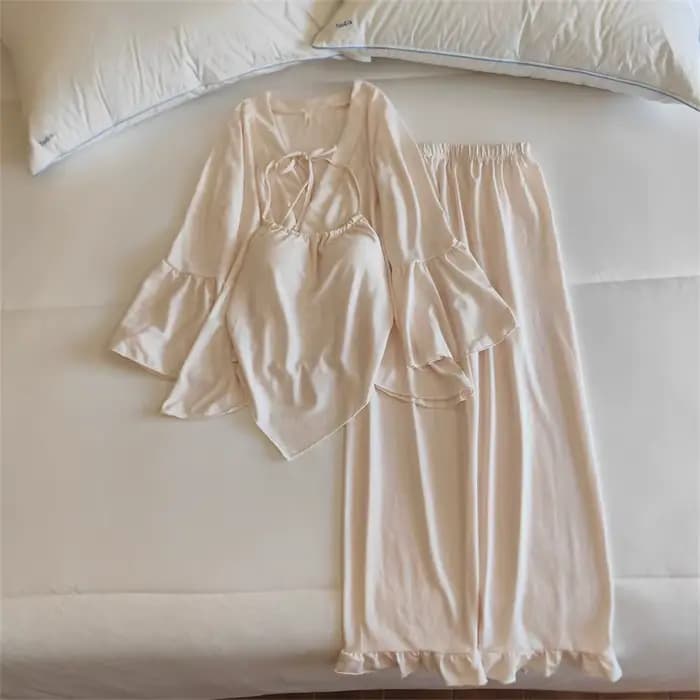 Ensemble pyjama femme nouveau coussin De poitrine vêtements De nuit dames robe