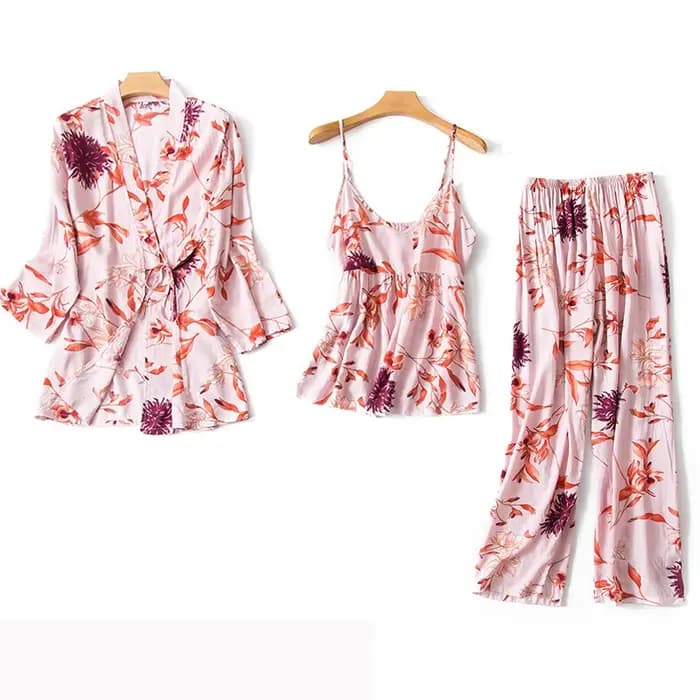 Ensemble de robe d'impression de fleurs Femmes Pyjamas Ensembles Vêtements De Nuit Sexy Lingeries Imprimé Floral