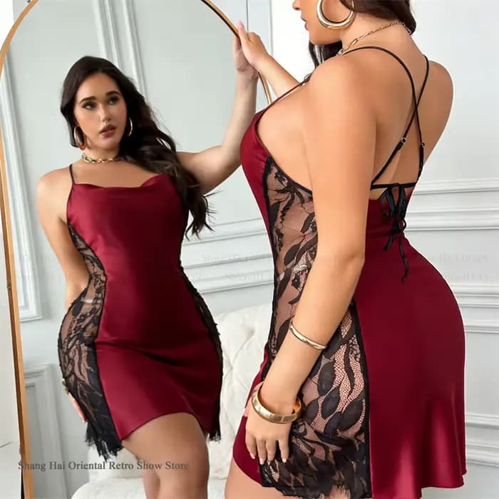 Chemise de nuit pour femme grande taille 3XL 4XL 5XL