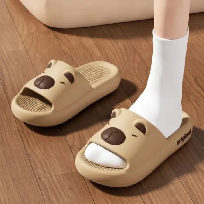 Capybara mignon dessin animé pantoufles doux intérieur extérieur antidérapant diapositives épais