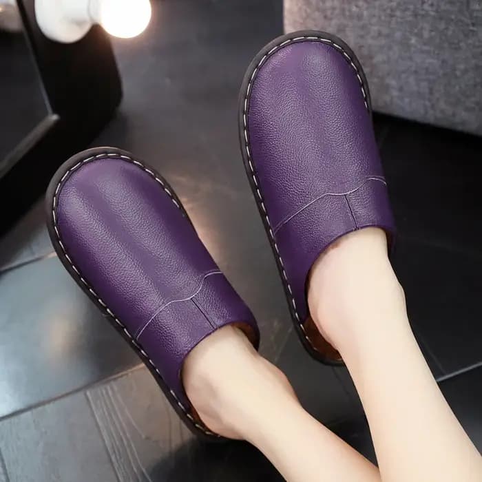 Pantoufles en cuir de marque pour hommes et femmes