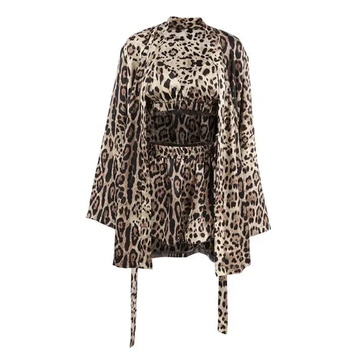 Ensemble pyjama léopard pour femme