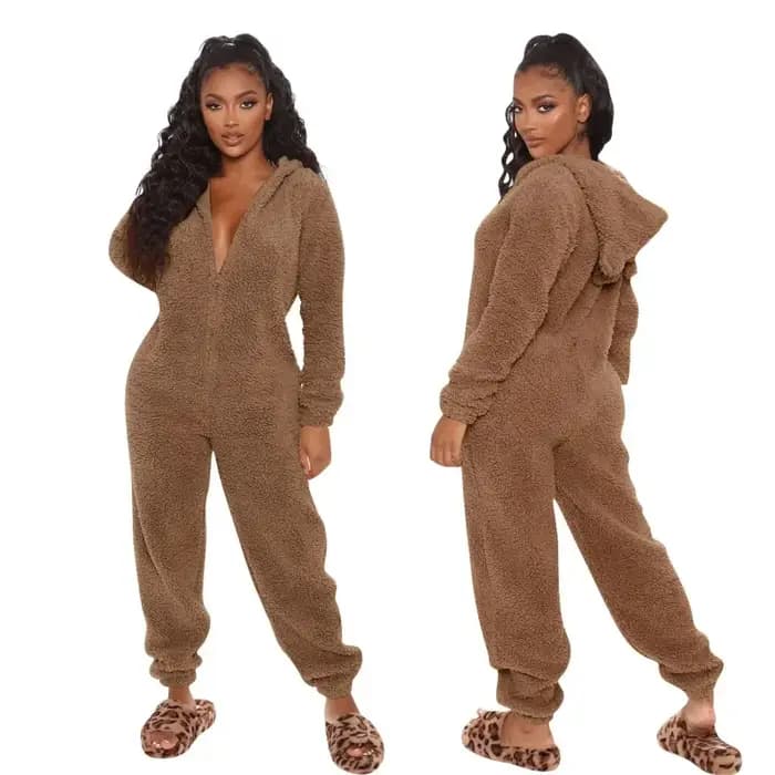 Nouveaux pyjamas en polaire à capuche pour femmes grandes tailles 5XL