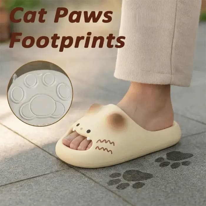 Adorables pantoufles imperméables à motif patte de chat