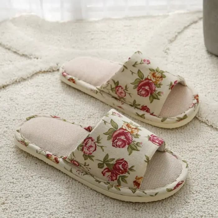 Pantoufles d'intérieur en lin pour hommes et femmes