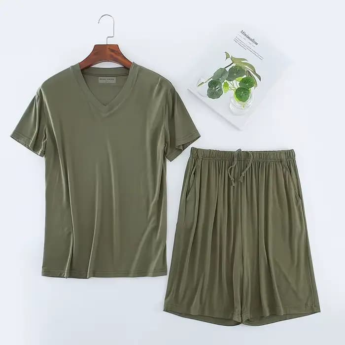 Grande taille pyjamas ensemble homme Modal vêtements de nuit
