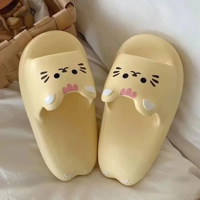 Pantoufles décontractées en forme de chat et de cochon, pantoufles mignonnes antidérapantes Kawaii p