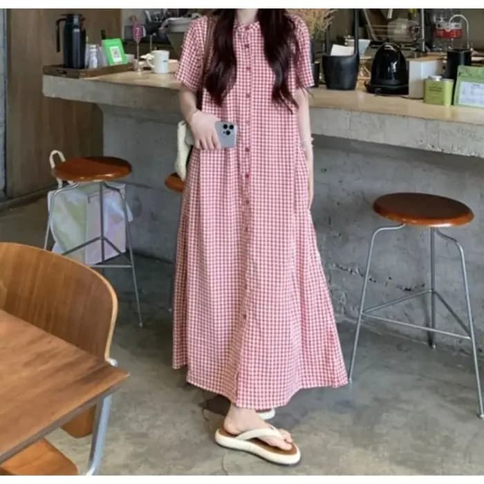 Robe chemise à manches courtes pour femme, robe longue ample et décontractée