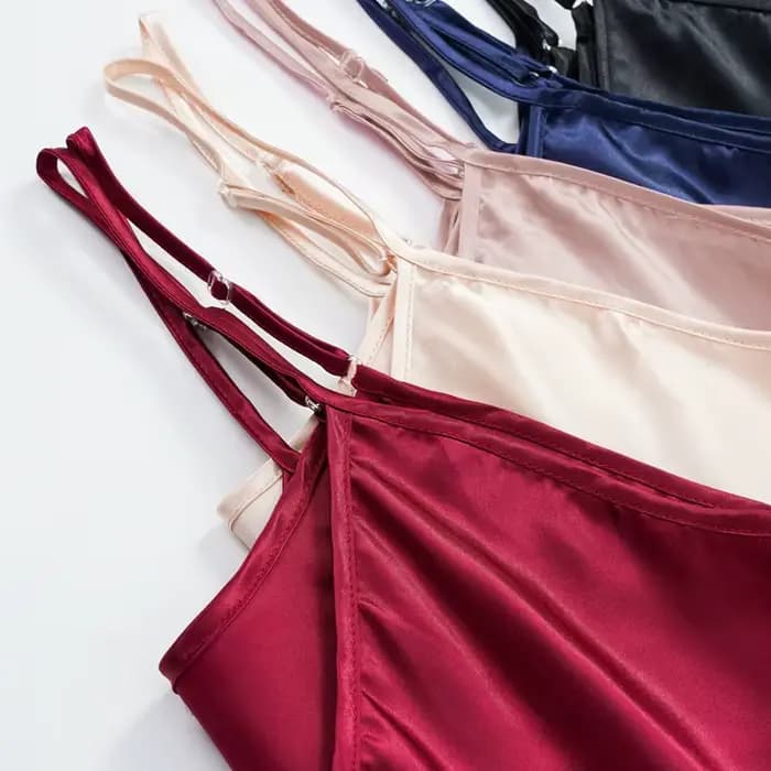 Robe de nuit Sexy en Satin de soie pour femmes