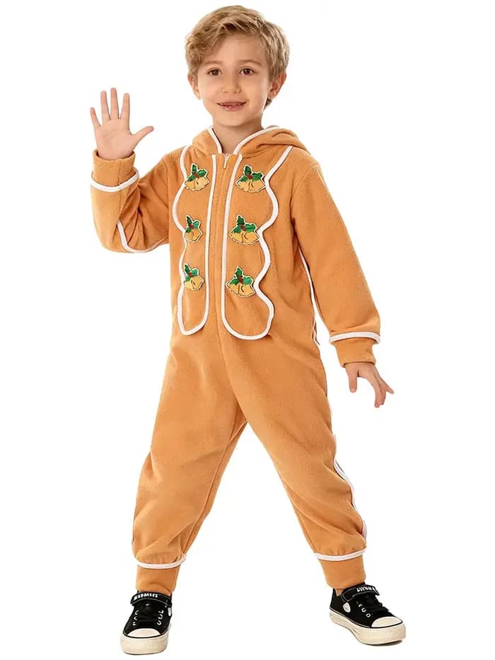 Pain d'épice homme Cosplay fête de noël Costumes de spectacle pour enfants maison pyjama en flanelle Halloween