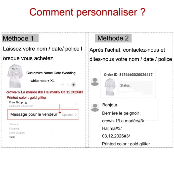 Ensemble de peignoirs élégants personnalisés avec nom