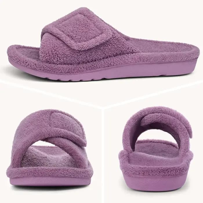 Litfun femmes flou maison pantoufles orthopédiques en peluche toboggan avec Support de voûte plantaire antidérapant