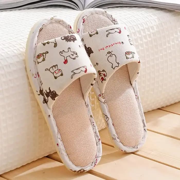 Pantoufles en lin pour femmes et hommes