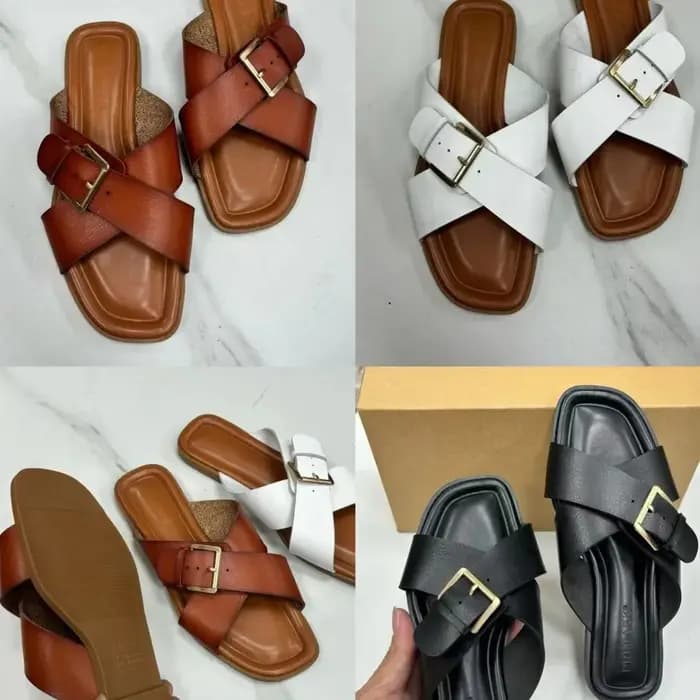 Pantoufles d'été décontractées à boucle croisée pour femmes