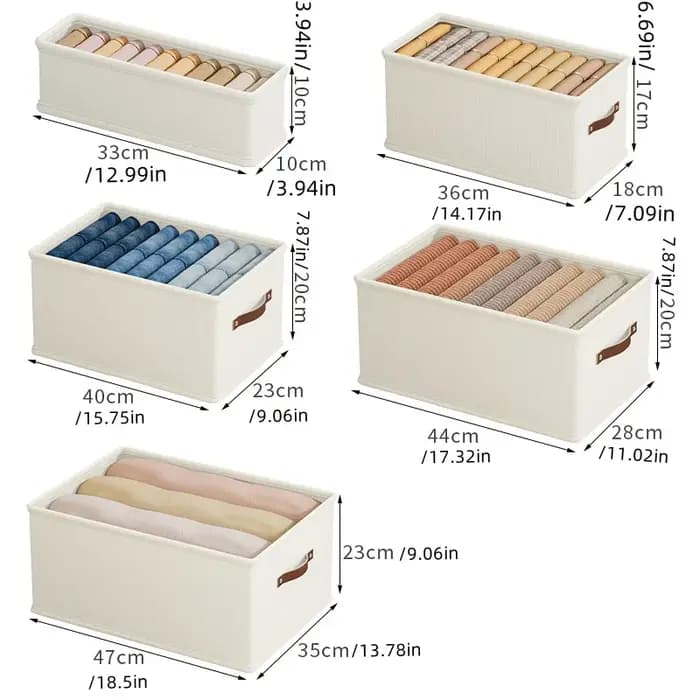 1 pièce Boîte de rangement en tissu Oxford pour vêtements et jouets, avec fond ouvert, pour pulls et