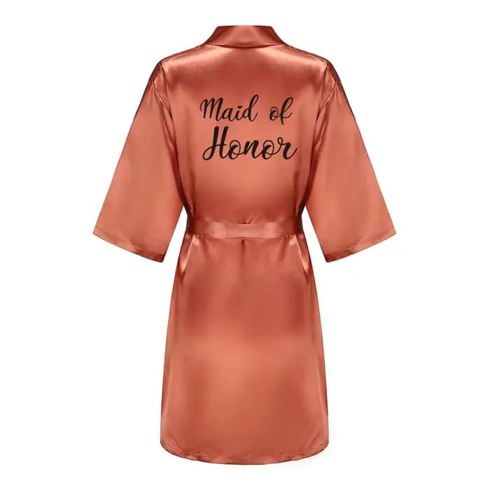 Nouveau Caramel peignoir mariée Satin Robe femmes se marier