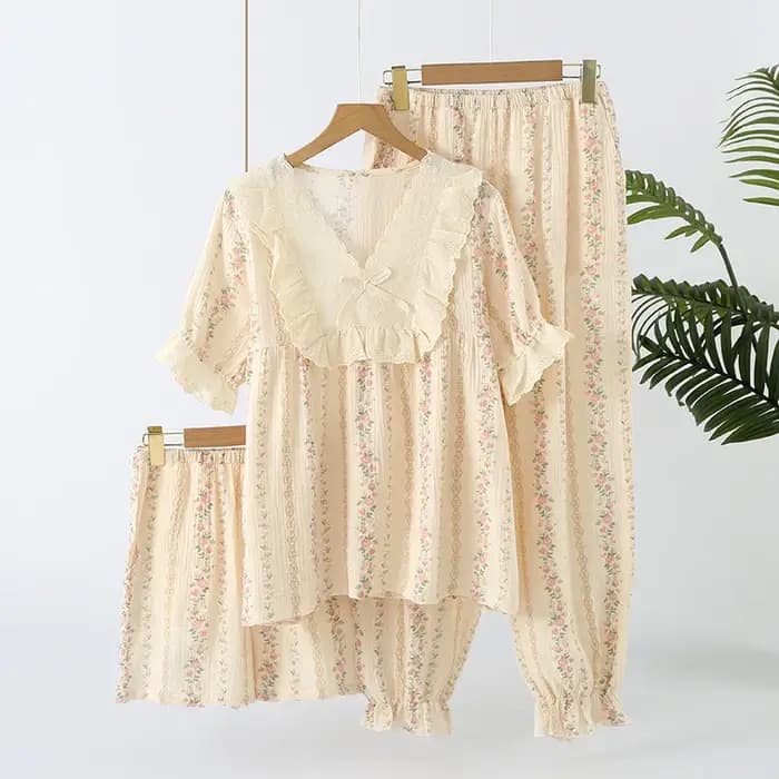 Ensemble de vêtements de nuit trois pièces pour femmes