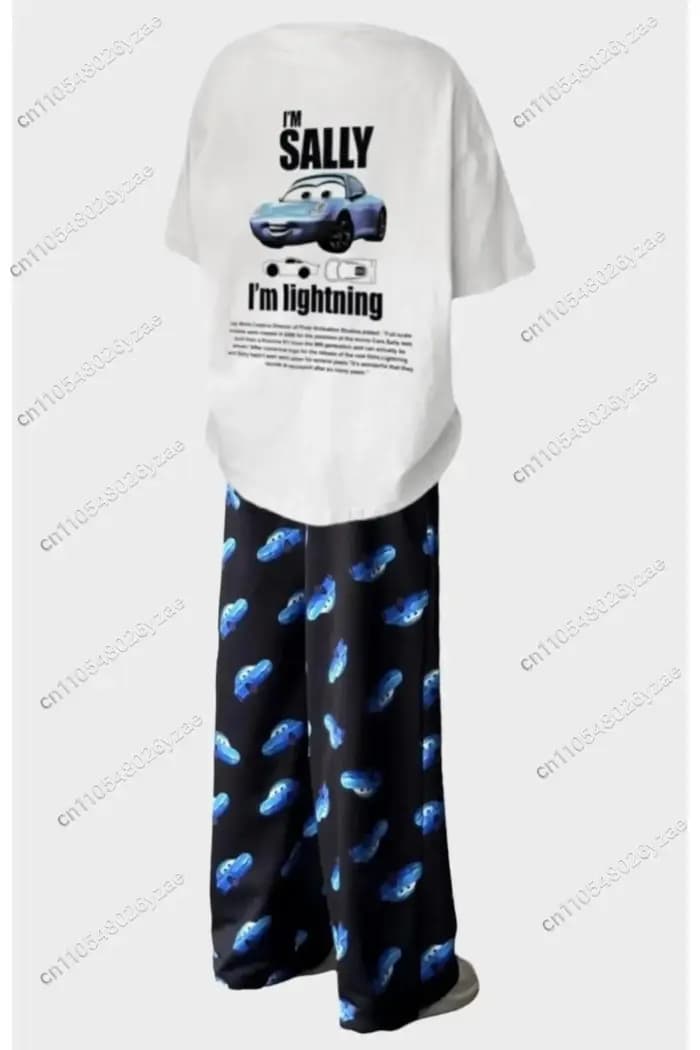 Nouvel ensemble pyjama assorti pour couples McQueen & Sally, collection été 2026 – T-shirt et pantal