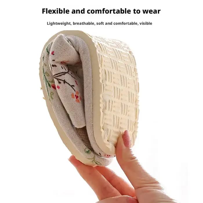 Pantoufles en lin pour femmes et hommes